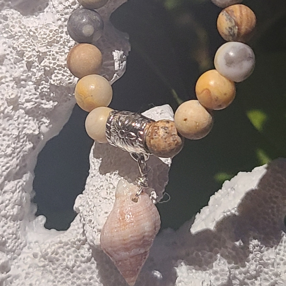 Bead and shell anklet